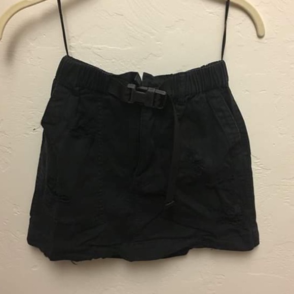LF black distressed buckle skirt mini - Picture 1 of 1